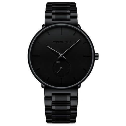 Blacked Out Metallic Wristwatch