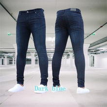 将图片加载到图库查看器，Men&#39;s Pants Retro Washing Zipper Stretch Jeans
