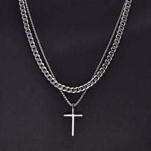 將圖片載入圖庫檢視器 Vnox Mens Cross Necklaces
