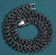 Load image into Gallery viewer, Black Iced Out Chain and Bracelet Set
