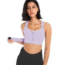 Load image into Gallery viewer, Women&#39;s Extra Support Zip Up Sports Bra
