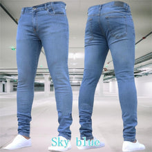 將圖片載入圖庫檢視器 Men&#39;s Pants Retro Washing Zipper Stretch Jeans
