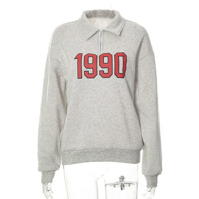 1990 1/4 Zip-Up Fleece Hoodie