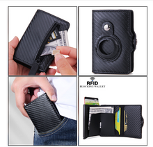 将图片加载到图库查看器，Rfid Card Holder Men Women Airtag Wallet Money Bag Leather Purse Slim Thin Wallet
