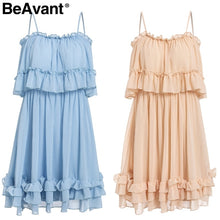 將圖片載入圖庫檢視器 Ruffled Chiffon Summer Dress
