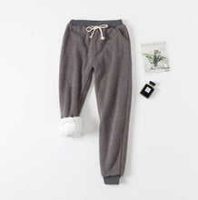 Load image into Gallery viewer, Winter Women Long Trousers Warm Thick Lamb Cashmere Harem Pants
