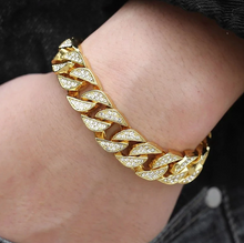 將圖片載入圖庫檢視器 Miami Curb Cuban Chain Bracelet For Men Gold
