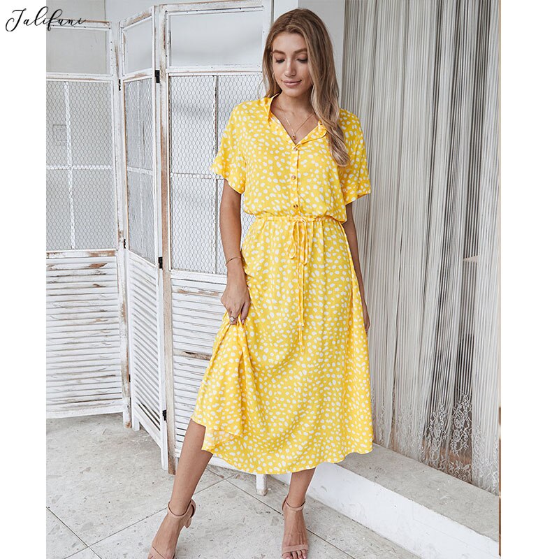 Women's V-Neck Flowy T-Shirt Dress