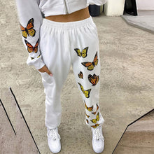 将图片加载到图库查看器，Butterfly Print High Waist Joggers Women Plus Size Baggy Pants Women Streetwear Oversized Trousers Harajuku Women Sweatpants
