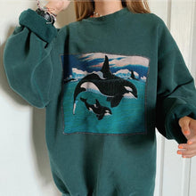 Load image into Gallery viewer, HipHop High Street Women Ocean Animal Whale Hoodies Print Hoodies Sweatshirts Autumn Long Sleeve Top
