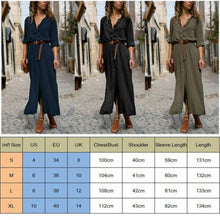 Load image into Gallery viewer, Women Summer V Neck Boho Party Beach Dress Woman Solid  Color Long Maxi Dresses Ladies Holiday Casual Sundress Female Clothes
