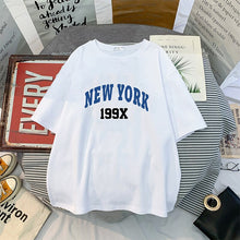 將圖片載入圖庫檢視器 2023 New Womens T-Shirts New York Fashion Short Sleeve T-Shirt USA Letter Print Graphic Tee Shirts Summer Casual Clothes Tops
