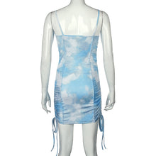 将图片加载到图库查看器，Tie Dye Ruched Summer Dress for Women
