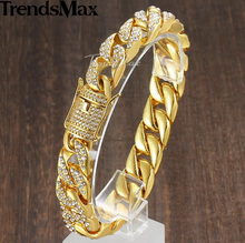 將圖片載入圖庫檢視器 Miami Curb Cuban Chain Bracelet For Men Gold
