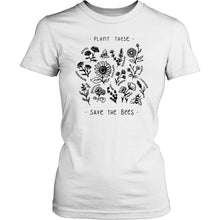 将图片加载到图库查看器，Plant These T-Shirt Women Floral Print Tee Save The Bees Yellow Tops Plant More Trees Tumblr Tops
