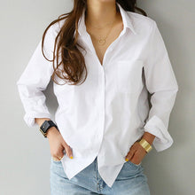 將圖片載入圖庫檢視器 Women White Shirt Female Blouse Tops
