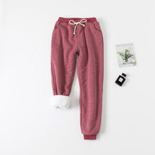 将图片加载到图库查看器，Winter Women Long Trousers Warm Thick Lamb Cashmere Harem Pants
