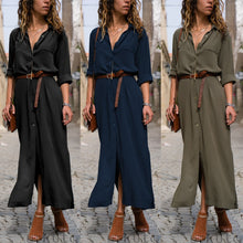 将图片加载到图库查看器，Women Summer V Neck Boho Party Beach Dress Woman Solid  Color Long Maxi Dresses Ladies Holiday Casual Sundress Female Clothes
