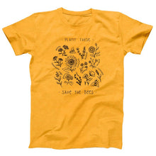 将图片加载到图库查看器，Plant These T-Shirt Women Floral Print Tee Save The Bees Yellow Tops Plant More Trees Tumblr Tops
