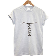 將圖片載入圖庫檢視器 Christian Cross Print Tops Female T-Shirt
