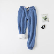 Load image into Gallery viewer, Winter Women Long Trousers Warm Thick Lamb Cashmere Harem Pants
