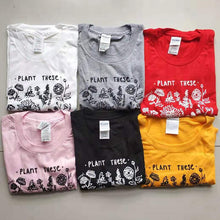 Load image into Gallery viewer, Plant These T-Shirt Women Floral Print Tee Save The Bees Yellow Tops Plant More Trees Tumblr Tops
