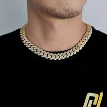 將圖片載入圖庫檢視器 Gold Plated Iced Out Chain for Men and Women Cuban Chain Necklace
