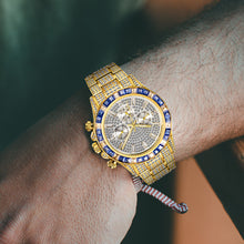 Load image into Gallery viewer, Luxury Gold Men&#39;s Watch Waterproof Stainless Steel Iced Bracelet
