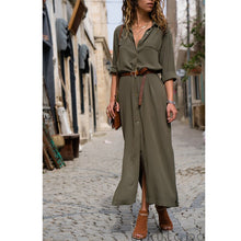 将图片加载到图库查看器，Women Summer V Neck Boho Party Beach Dress Woman Solid  Color Long Maxi Dresses Ladies Holiday Casual Sundress Female Clothes
