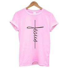 将图片加载到图库查看器，Christian Cross Print Tops Female T-Shirt
