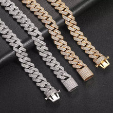 将图片加载到图库查看器，Gold Plated Iced Out Chain for Men and Women Cuban Chain Necklace
