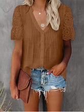 Load image into Gallery viewer, Shirt with Lace and V-neck
