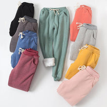 将图片加载到图库查看器，Winter Women Long Trousers Warm Thick Lamb Cashmere Harem Pants
