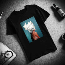 Load image into Gallery viewer, Sexy Flowers Feather Print Short Sleeve Tops
