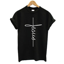 将图片加载到图库查看器，Christian Cross Print Tops Female T-Shirt
