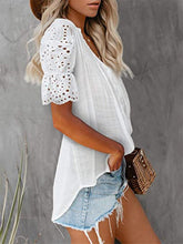 Load image into Gallery viewer, Shirt with Lace and V-neck
