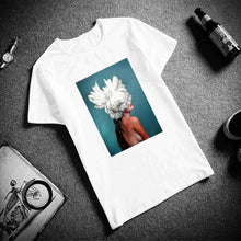 Load image into Gallery viewer, Sexy Flowers Feather Print Short Sleeve Tops
