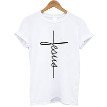 將圖片載入圖庫檢視器 Christian Cross Print Tops Female T-Shirt
