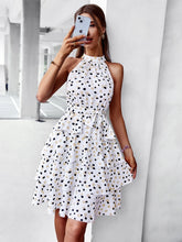 Load image into Gallery viewer, Flowy Belted Halter Sundress
