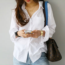 将图片加载到图库查看器，Women White Shirt Female Blouse Tops
