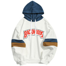 将图片加载到图库查看器，New Backwoods Letters Print Men Women Hoodies Hooded Sweatshirt Hoody Streetwear Patchwork Pullover Dropship Custom Clothing
