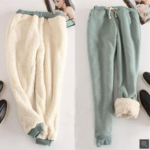 將圖片載入圖庫檢視器 Winter Women Long Trousers Warm Thick Lamb Cashmere Harem Pants
