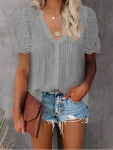 Load image into Gallery viewer, Shirt with Lace and V-neck
