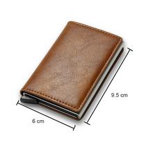 將圖片載入圖庫檢視器 Rfid Card Holder Men Women Airtag Wallet Money Bag Leather Purse Slim Thin Wallet
