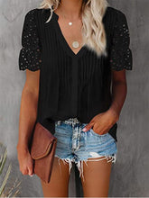 Load image into Gallery viewer, Shirt with Lace and V-neck
