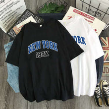 將圖片載入圖庫檢視器 2023 New Womens T-Shirts New York Fashion Short Sleeve T-Shirt USA Letter Print Graphic Tee Shirts Summer Casual Clothes Tops
